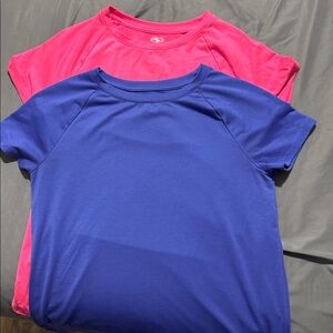 Two Athletic Works youth large (10-12) short sleeve tees - hot pink and purple